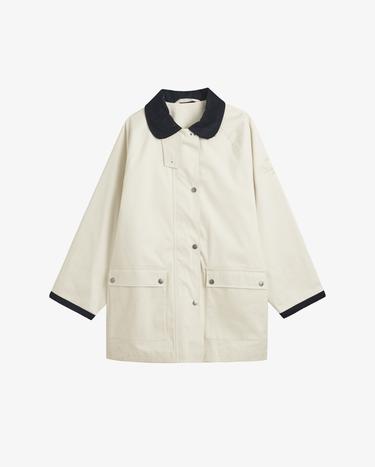 GANT Kadın Krem Relaxed Fit Klasik Yaka Ceket