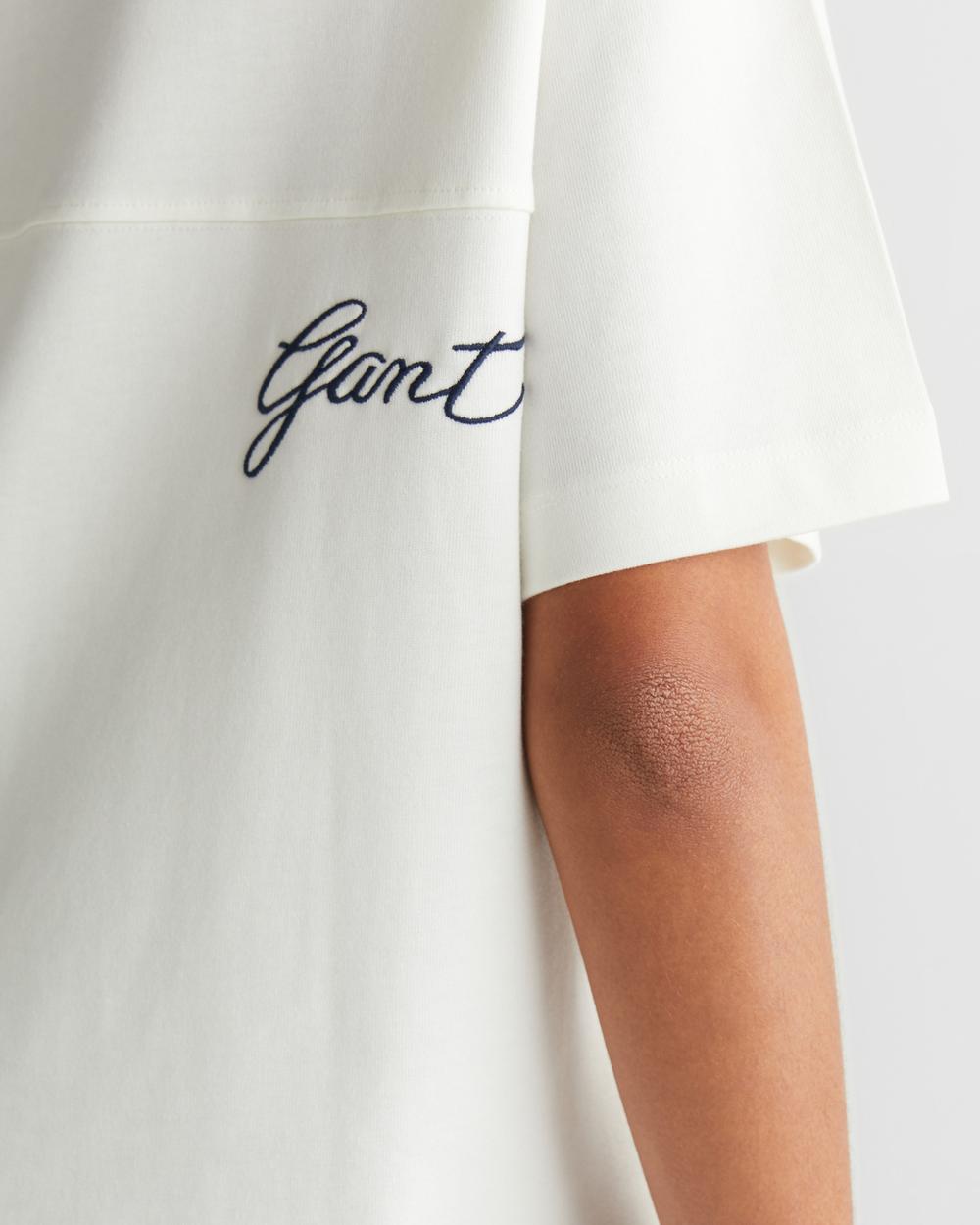 GANT Kadın Krem Bisiklet Yaka Logolu T-Shirt