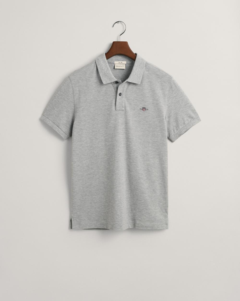 GANT Erkek Gri Slim Fit Polo