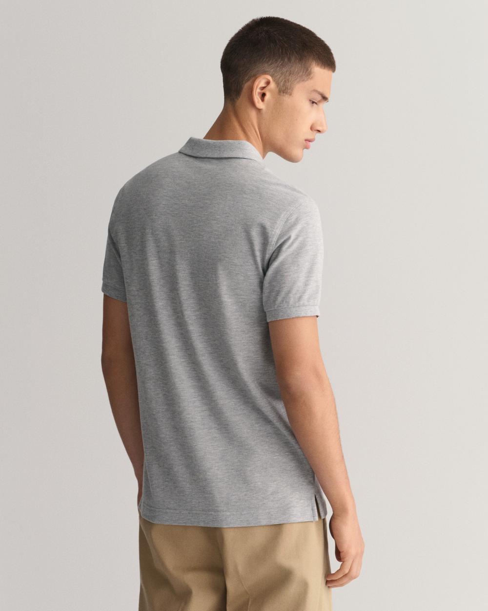 GANT Erkek Gri Slim Fit Polo