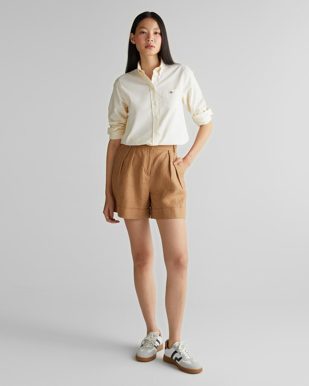 GANT Kadın Sarı Regular Fit Düğmeli Yaka Gömlek