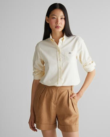 GANT Kadın Sarı Regular Fit Düğmeli Yaka Gömlek