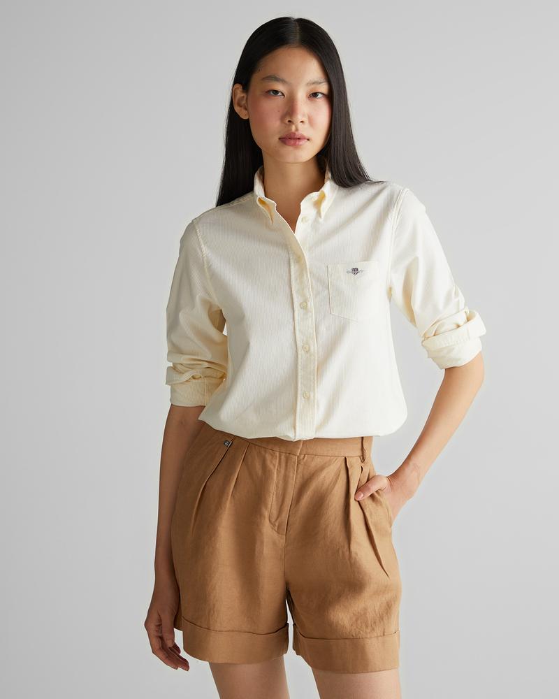 GANT Kadın Sarı Regular Fit Düğmeli Yaka Gömlek