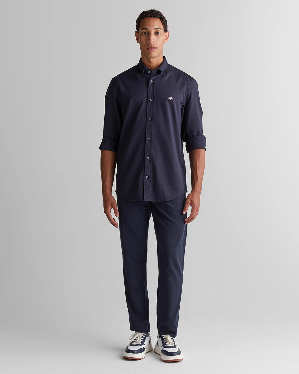 GANT Erkek Lacivert Regular Fit Düğmeli Yaka Gömlek