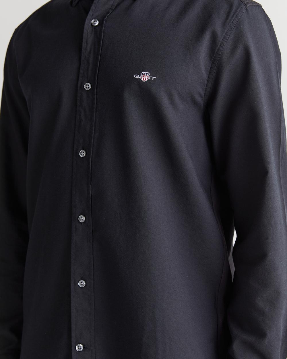 GANT Erkek Siyah Regular Fit Düğmeli Yaka Gömlek
