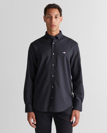 GANT Erkek Siyah Regular Fit Düğmeli Yaka Gömlek