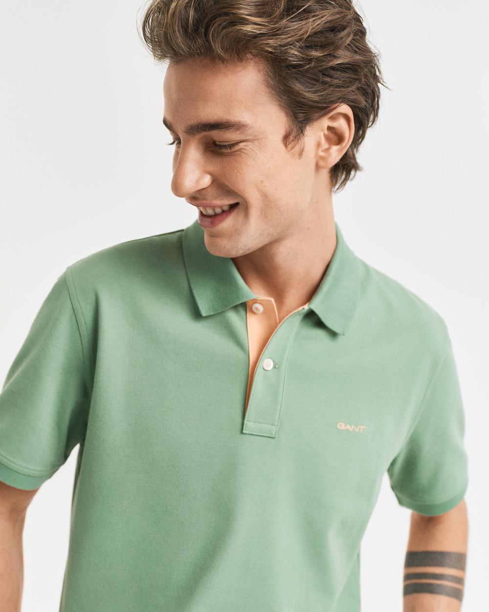 GANT Erkek Yeşil Regular Fit Polo