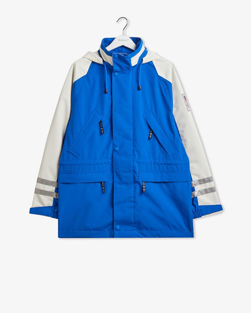 GANT Erkek Lacivert Regular Fit Kapüşonlu Renk Bloklu Mont